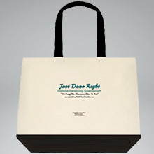 Two Tone Tote with Blue Text