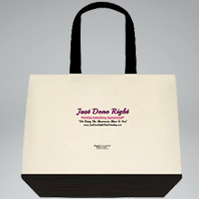 Two Tone Tote with Pink Text